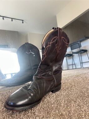 Brown Leather Cowboy Boots